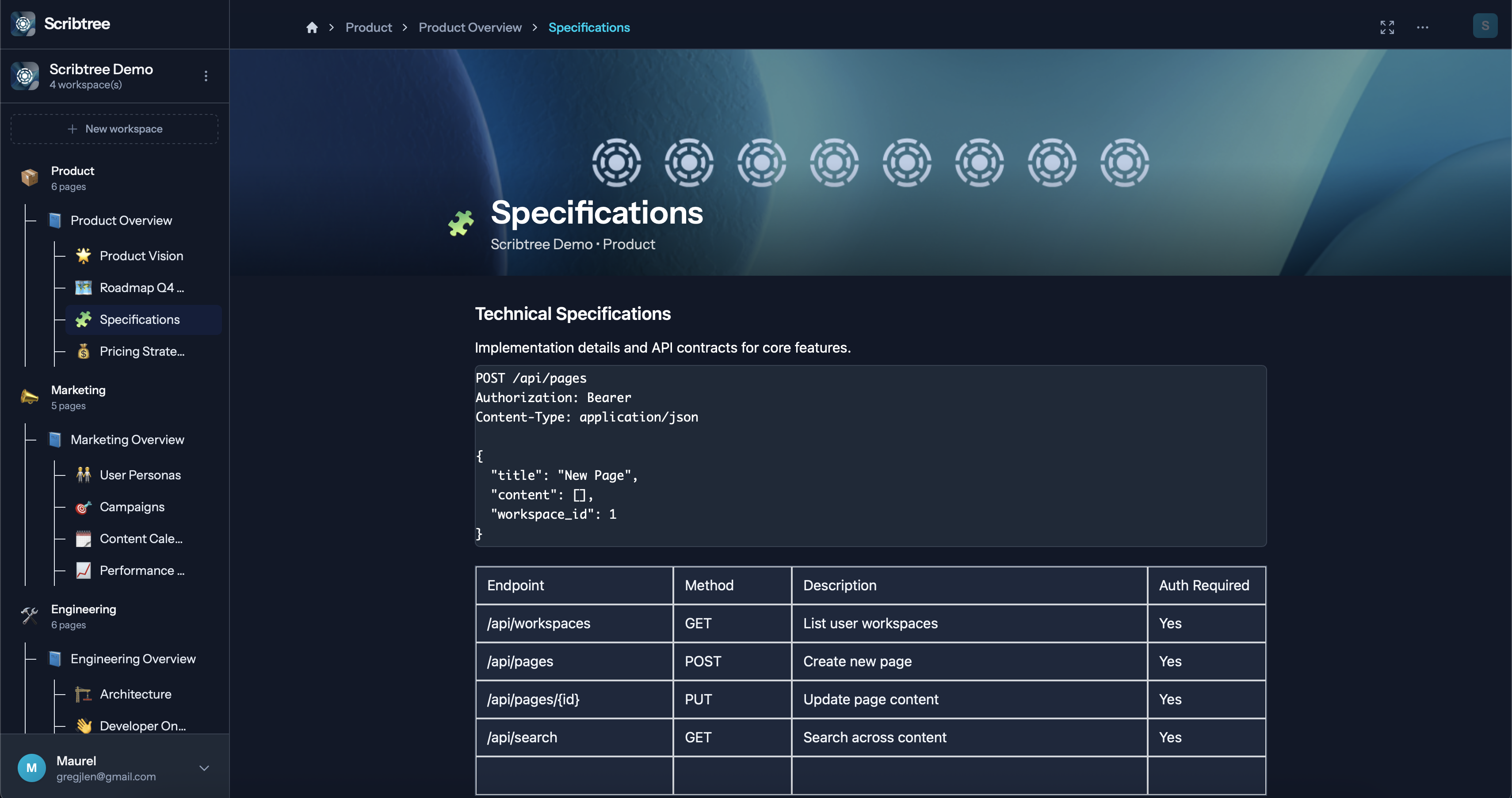 Interface Scribtree